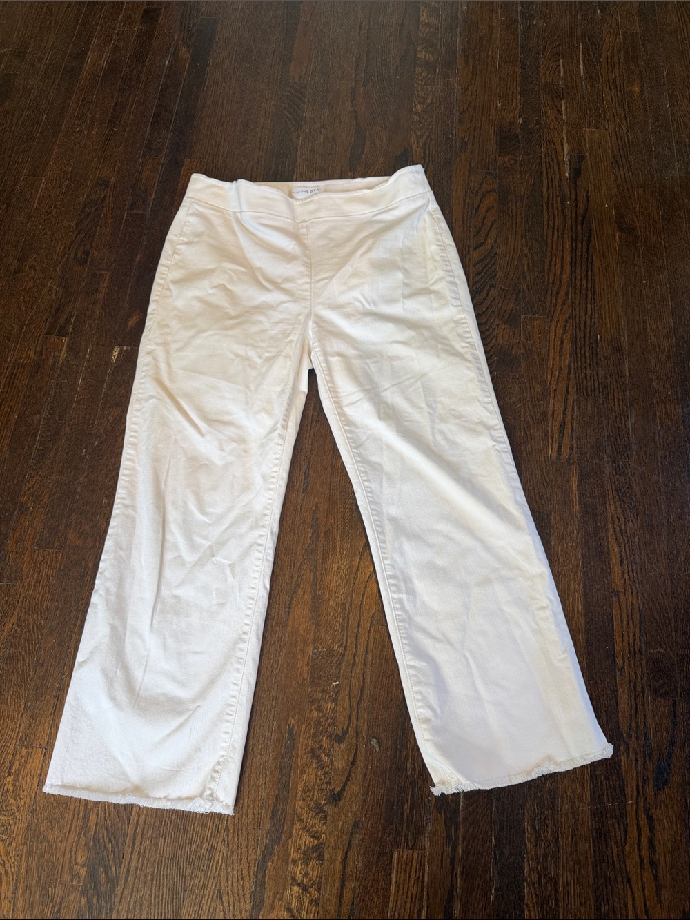 LOFT Cream Wide-Leg Trousers